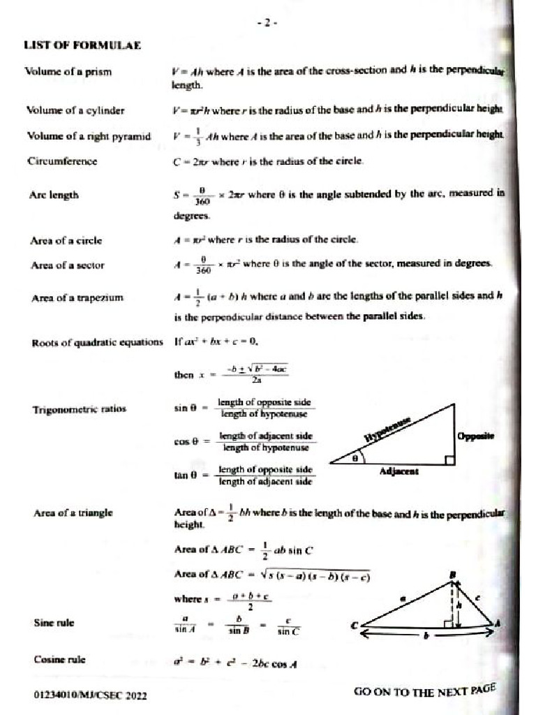 CSEC Mathematics MayJune P1 2022-1 | PDF
