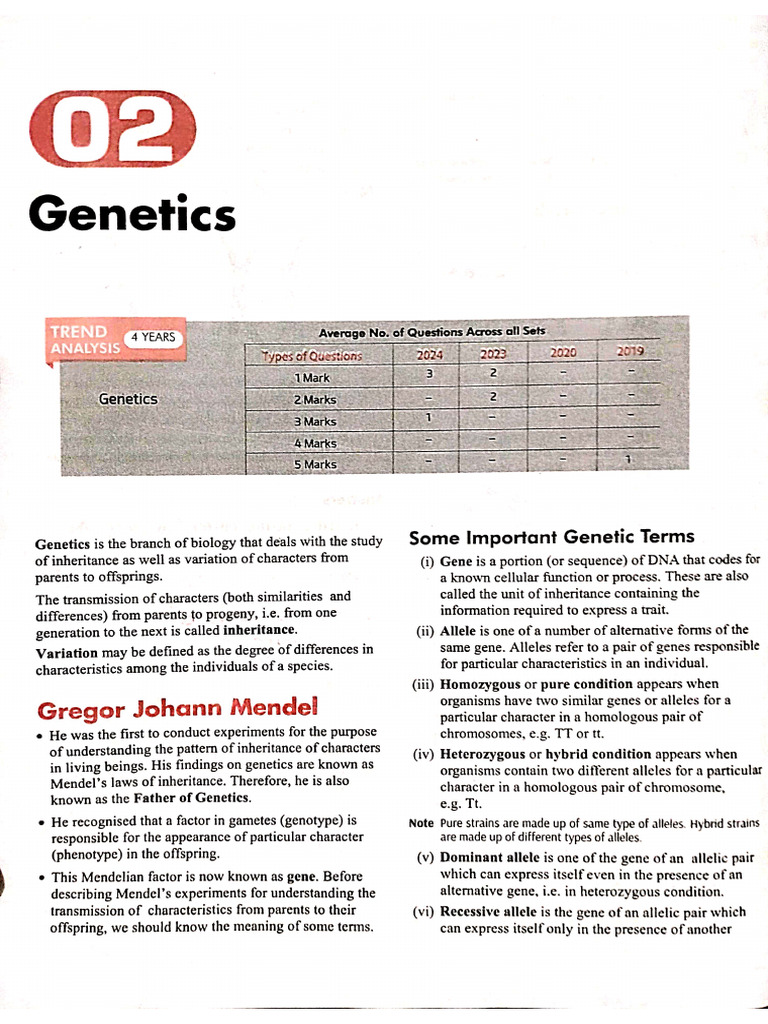 Class 10 Biology Genetics | PDF