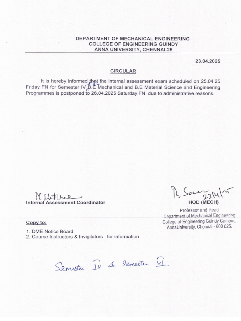Assessment Test Postponed | PDF