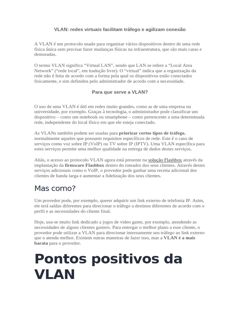 Vantagens e Tipos de VLAN em Redes | PDF | Rede de computadores ...