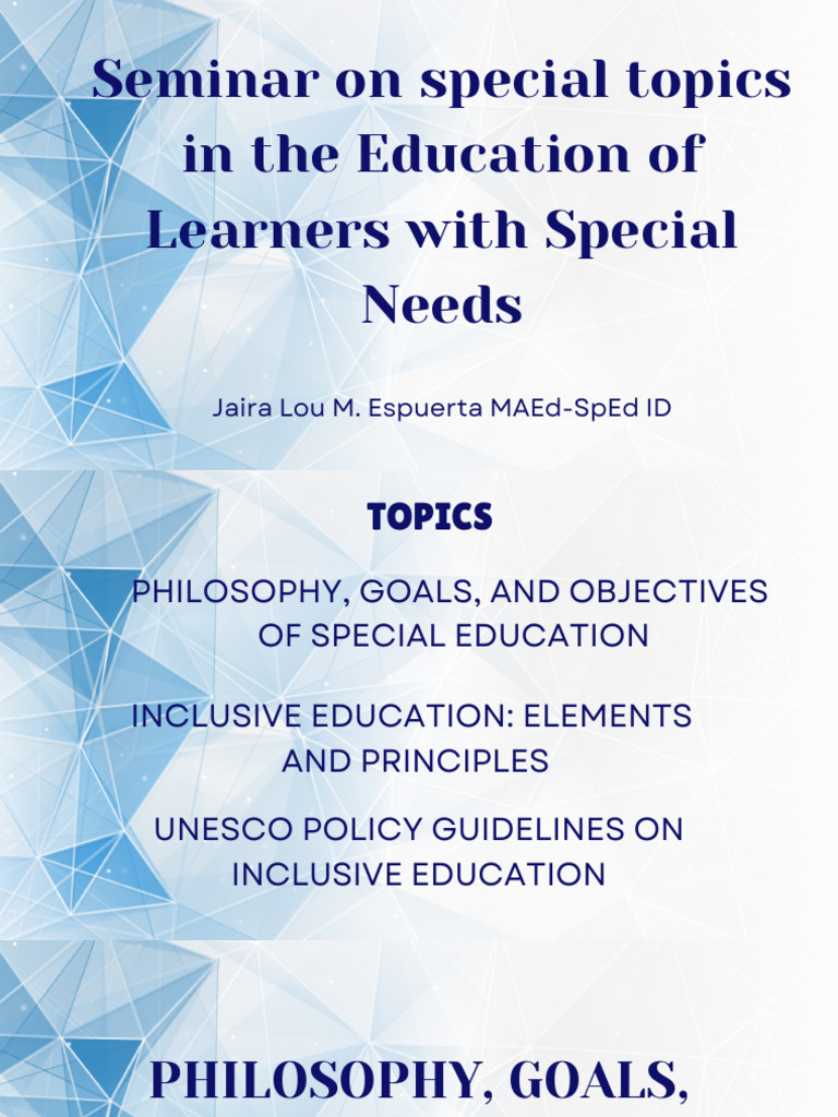 Special Education and Inclusive Education | PDF | Inclusion (Education ...