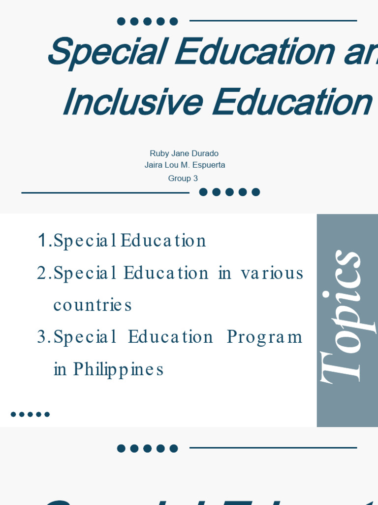 Special Education and Inclusive Education | PDF | Special Education ...