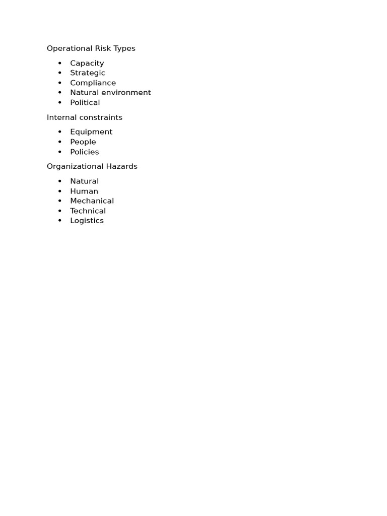 Operational Risk Types | PDF