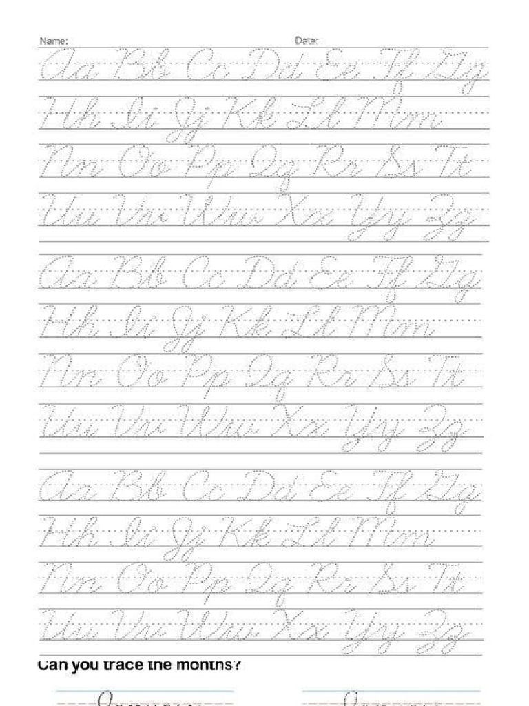 Cursive Word Practice | PDF