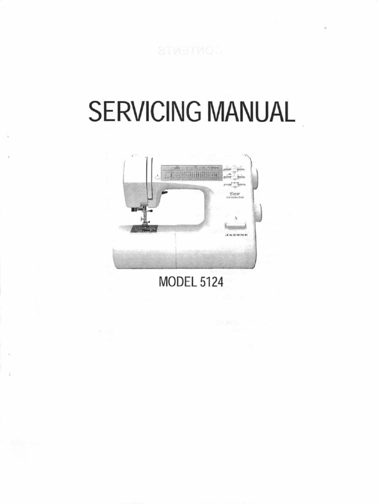 Janome 5124 Service Manual | PDF | Sewing Machine | Manufactured Goods