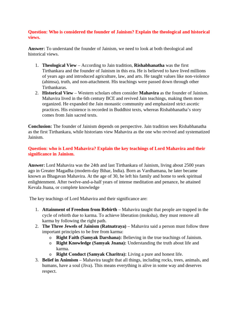 Mahavira: Key Teachings in Jainism | PDF | Indian Philosophy | Indian ...