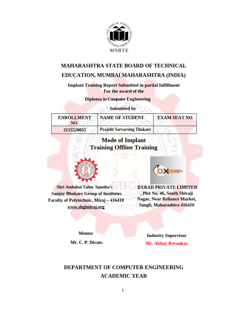 Implant Training Report - Computer Engineering | PDF | Html | Bootstrap ...