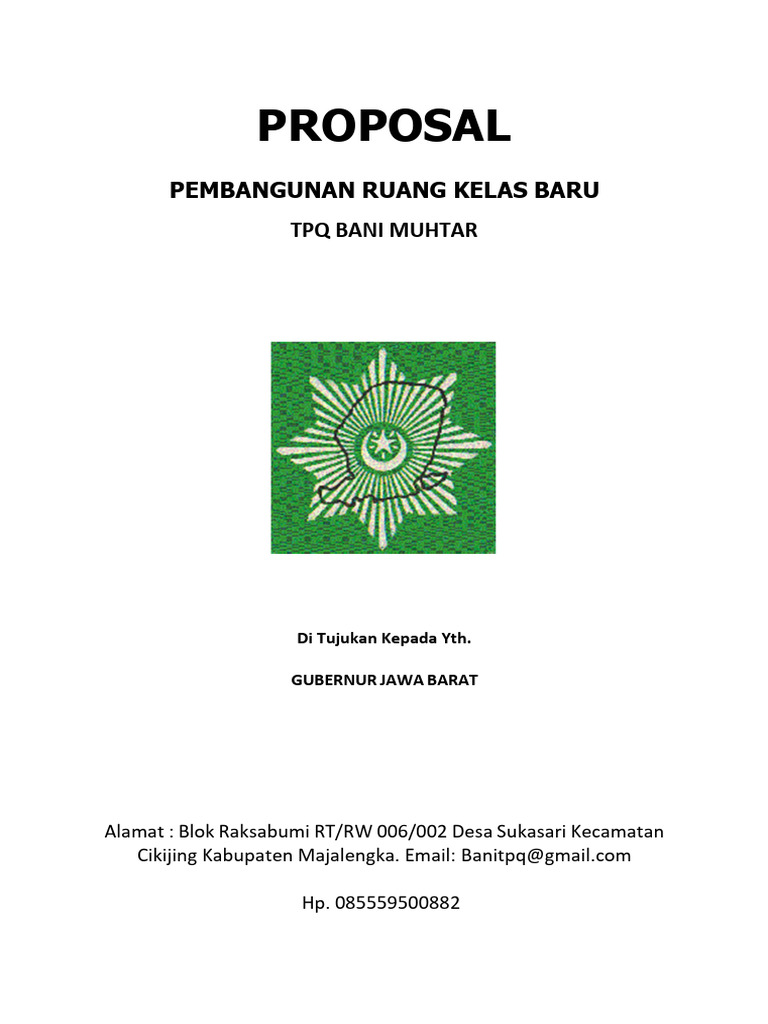Proposal Dana Pembangunan Kelas TPQ | PDF