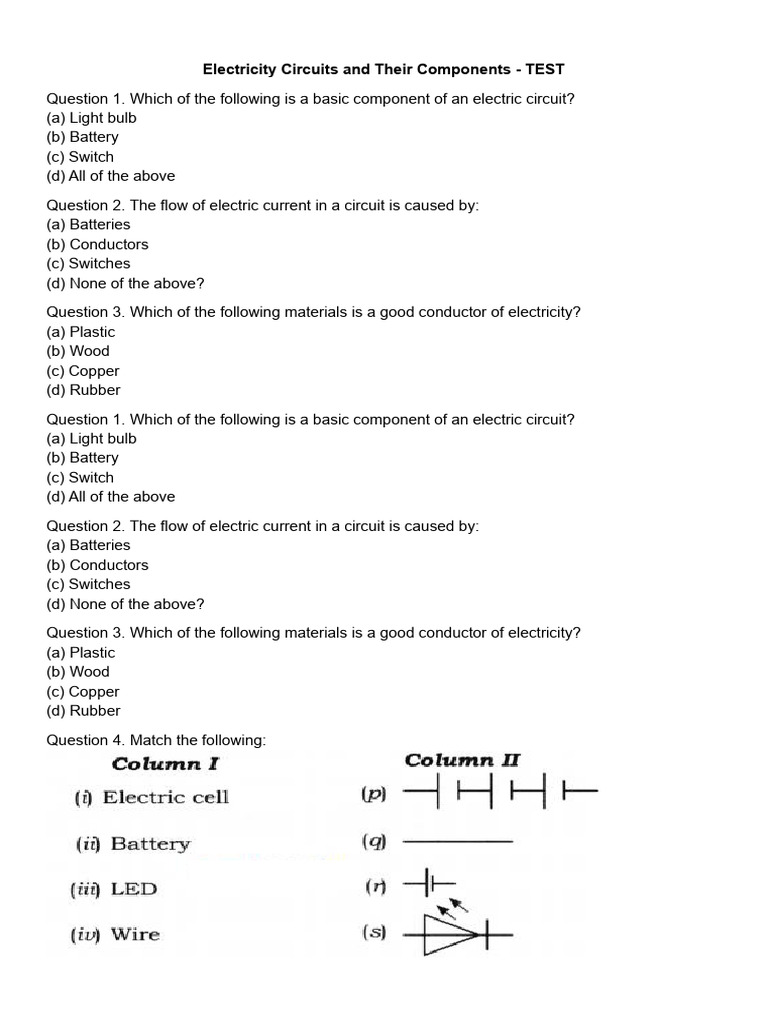 Electricity Circuits and Their Components | PDF | Electric Current ...