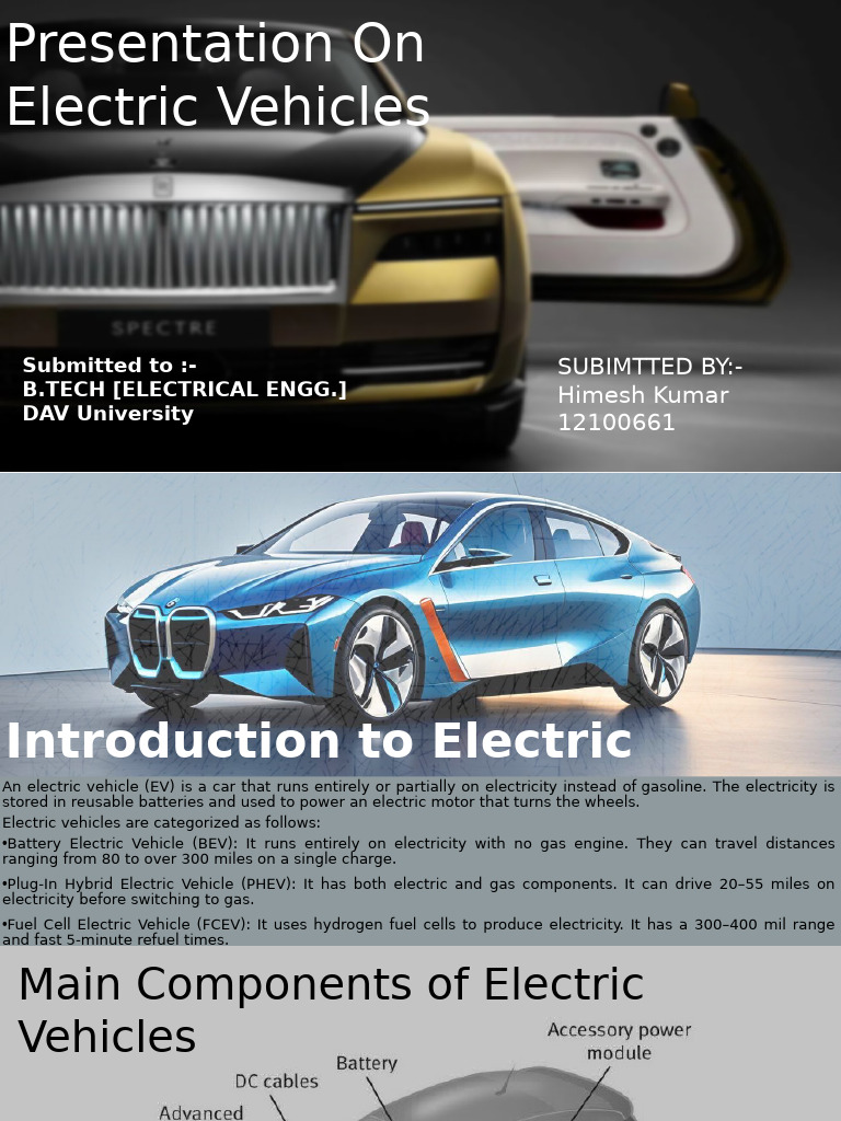 Overview of Electric Vehicles and Components | PDF | Electric Vehicle ...