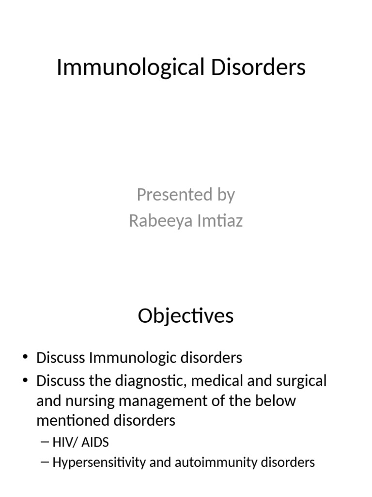 Immunological Disorders 2 | PDF | Hiv | Immune System