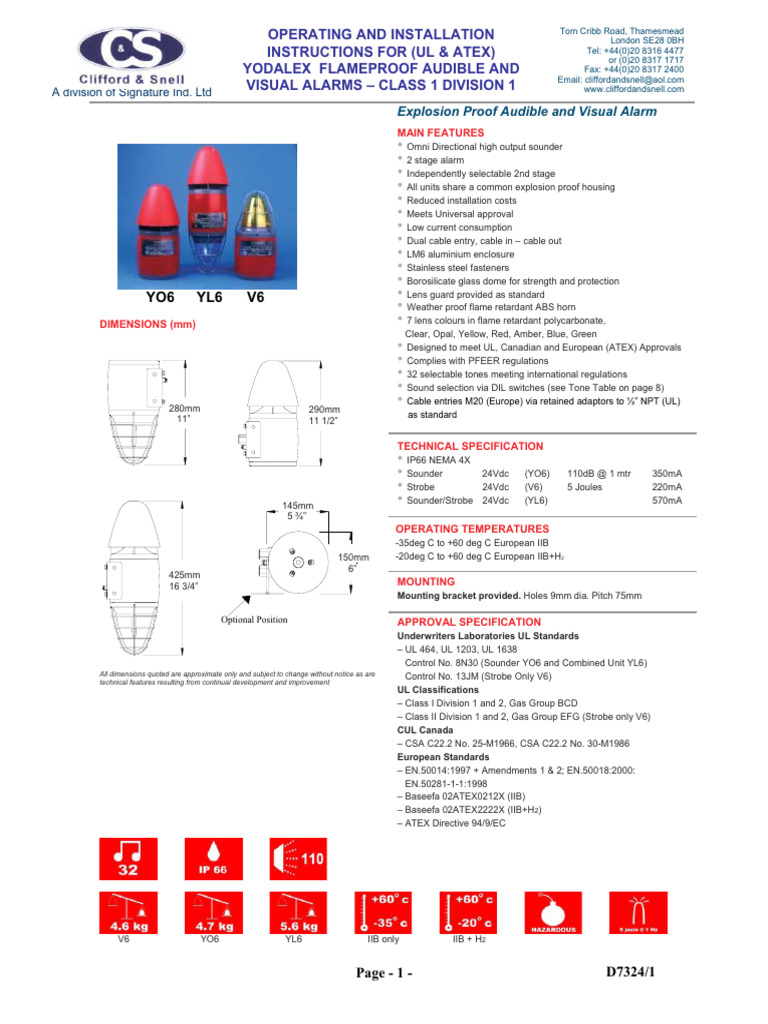 Explosion-Proof Alarm Installation Guide | PDF | Electrical Connector ...