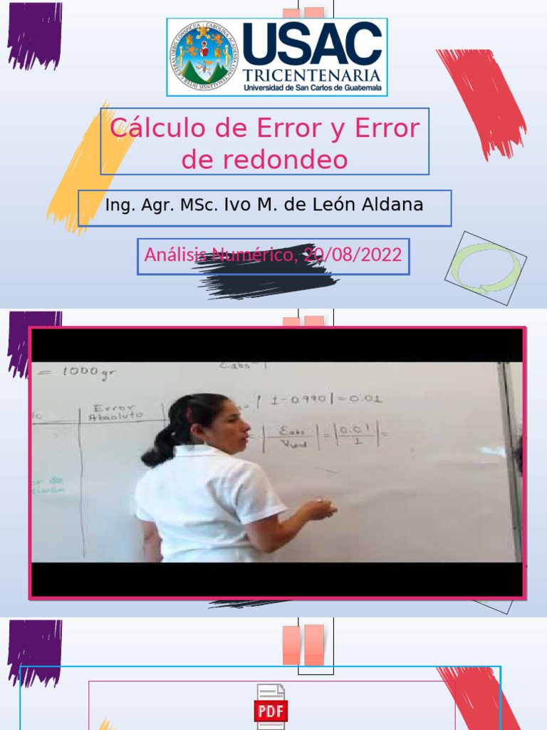 Clase 4. Calculo de Error y Error de Redondeo 12-08-2023 | PDF | Hoja ...