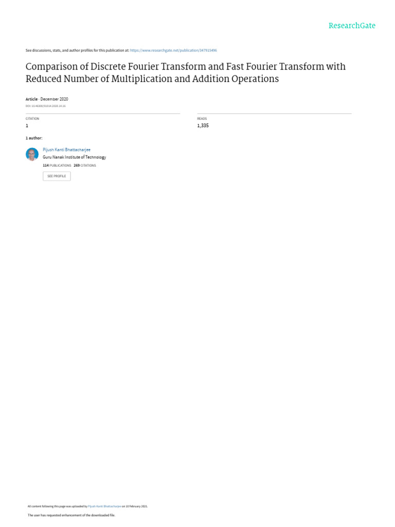 DFT FFT Ijami Naun 2020 | PDF | Fast Fourier Transform | Discrete ...