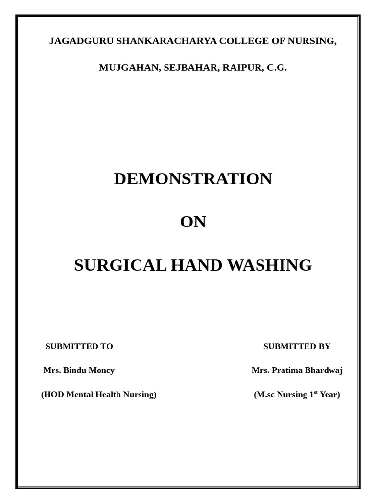 Surgical Hand Washing Procedure Guide | PDF | Hand Washing | Surgery