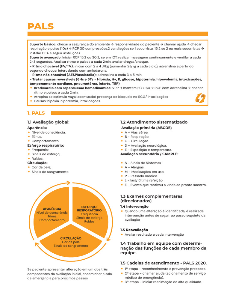 2º Tema - PALS (PED I) | PDF | Choque (circulatório) | Doenças e distúrbios