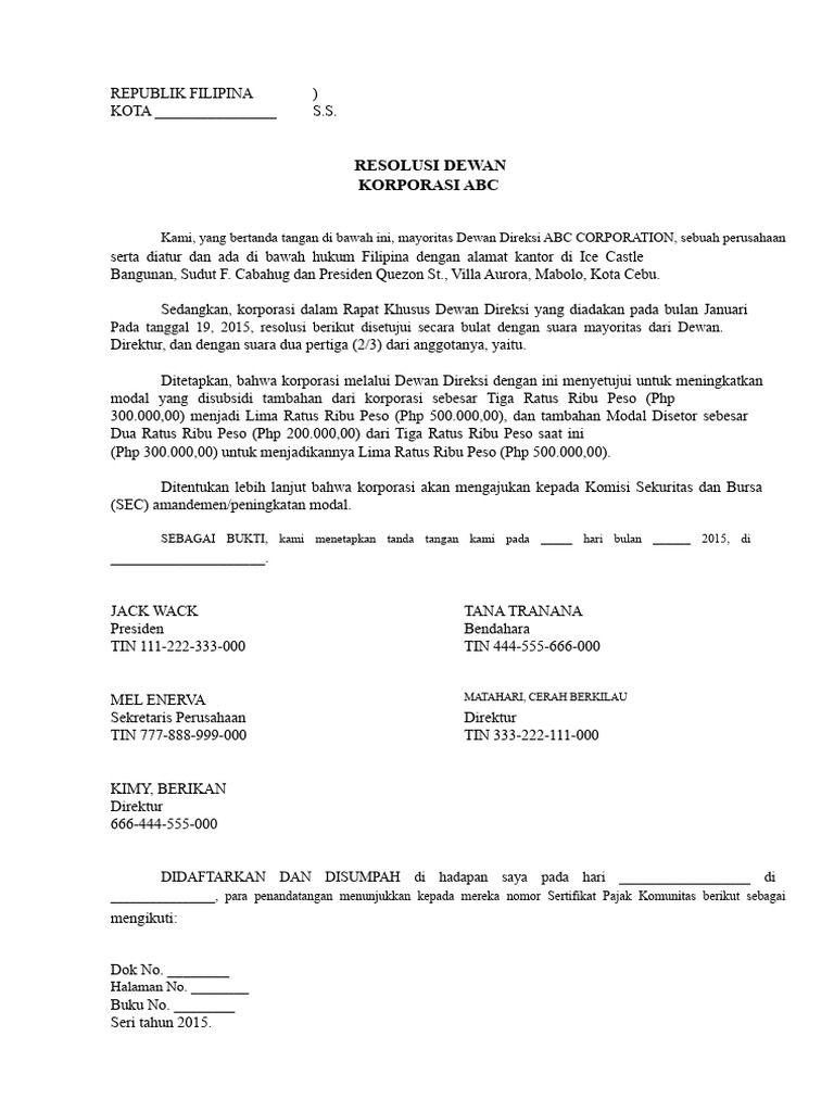 Peningkatan Modal ABC Corporation | PDF