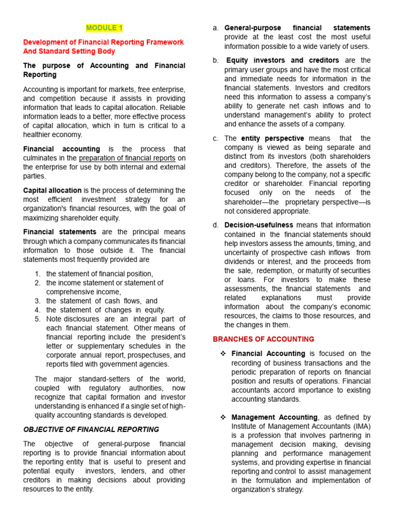 Financial Reporting Framework Overview | PDF | International Financial ...