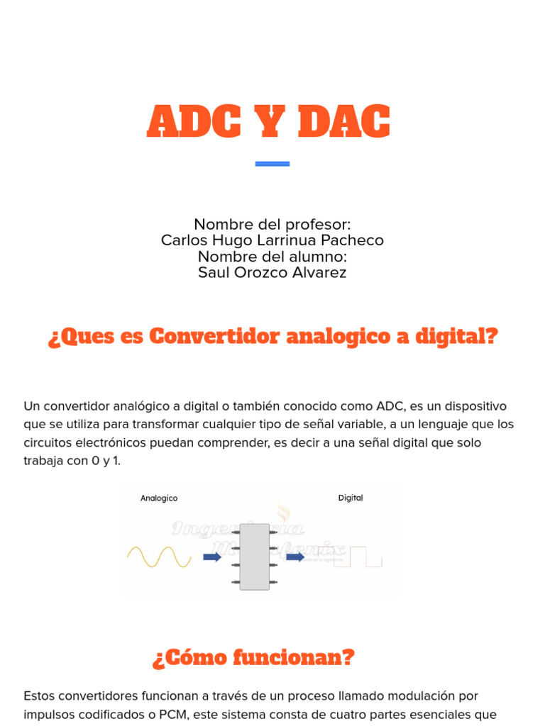 Convertidores Ad Y Da Pdf Señal Analoga Conversor Analógico A Digital