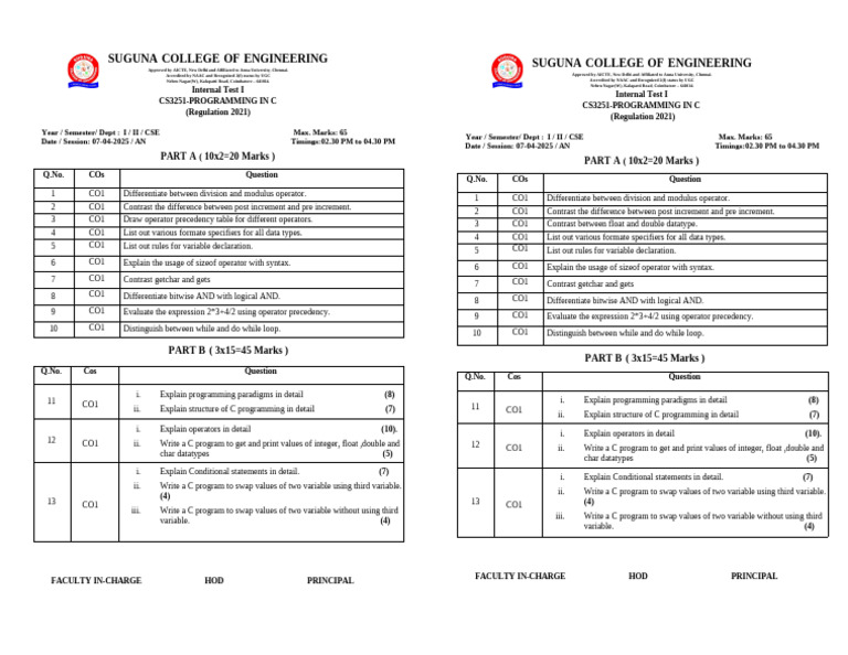 C Programming Basics Test Notes | PDF | Programming Paradigms ...