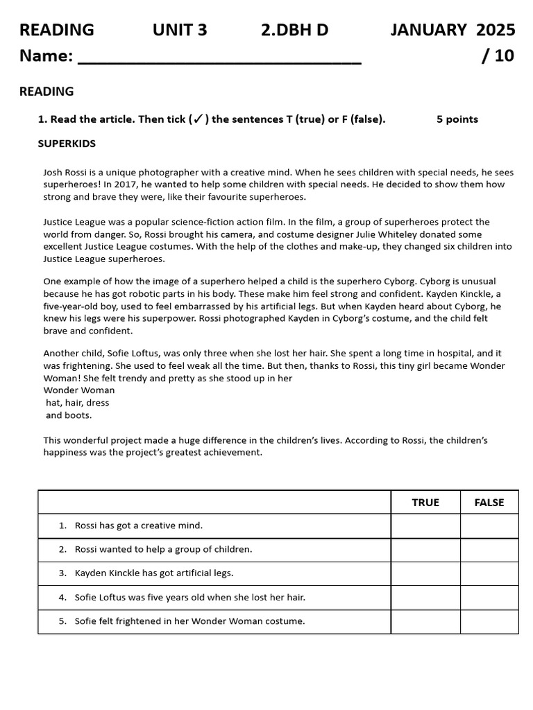 2.DBH UNIT 3 Reading | PDF