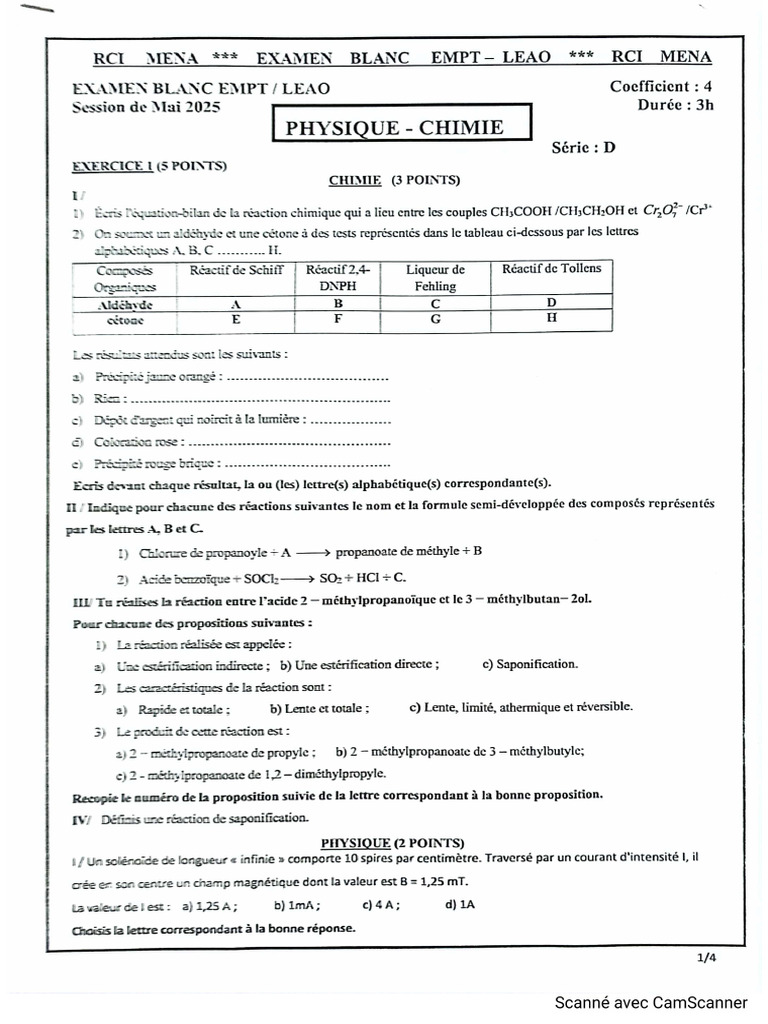 Sujet Empt Leao Série D 2025 | PDF