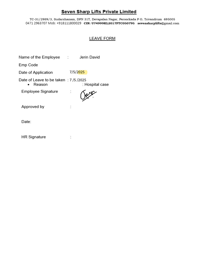 Leave Form | PDF