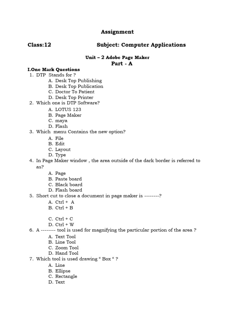 Computer Applications: DTP & DBMS Quiz | PDF | Databases | Relational Model