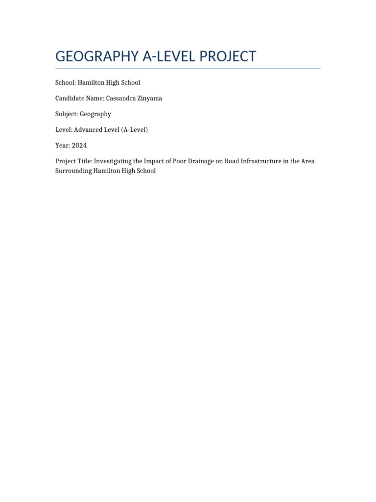 Impact of Poor Drainage on Roads | PDF | Drainage | Earth Sciences