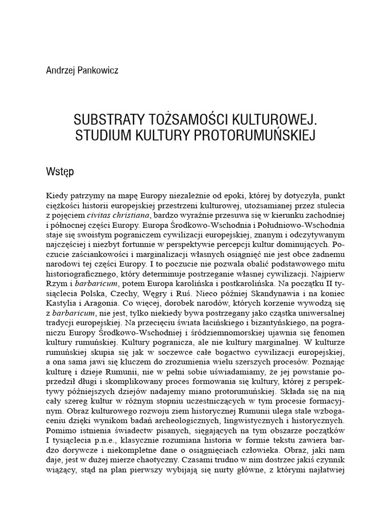Pankowicz Substraty Tozsamosci Kulturowej 2012 | PDF