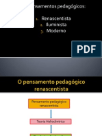 Os pensamentos pedagógicos: Renascentista, Iluminista e Moderno