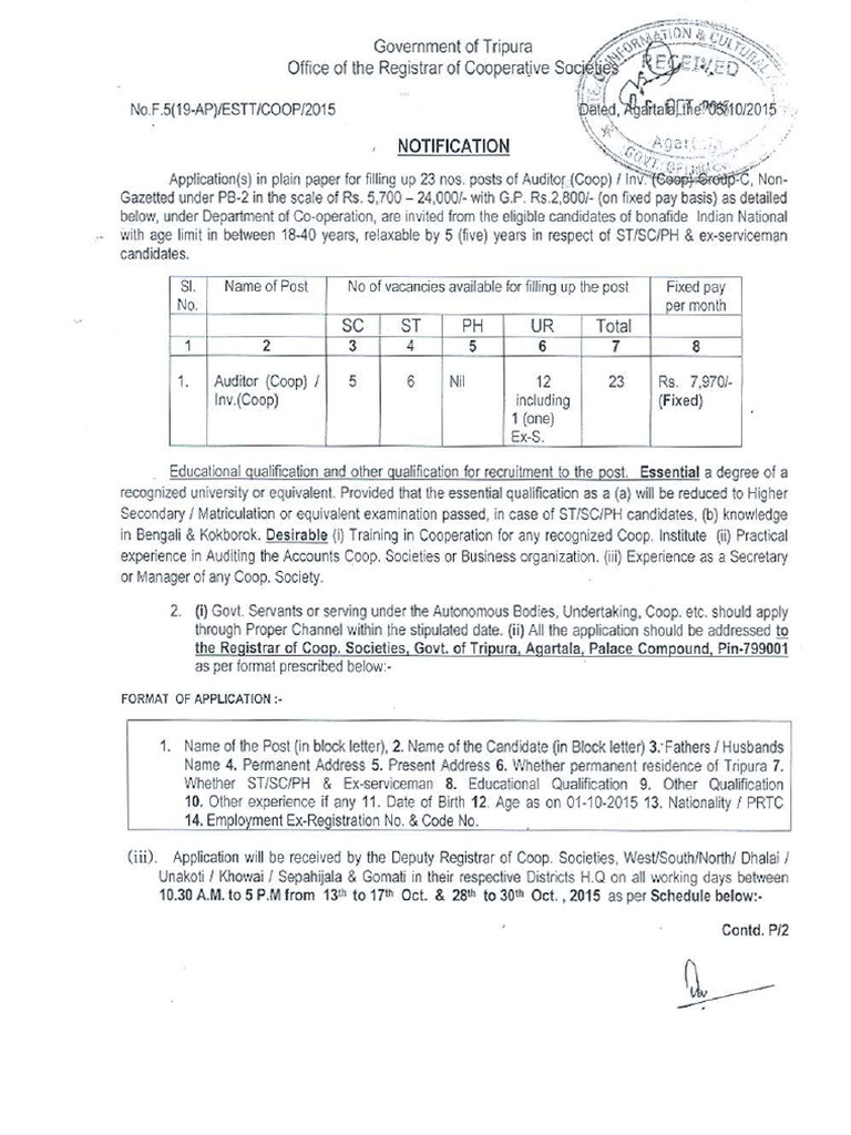 Notification 08 10 2015 0 | PDF