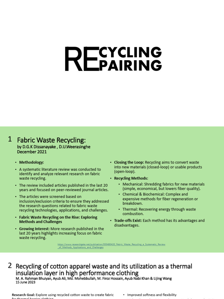 Research Methodology Final Pdf Pdf Recycling Textiles