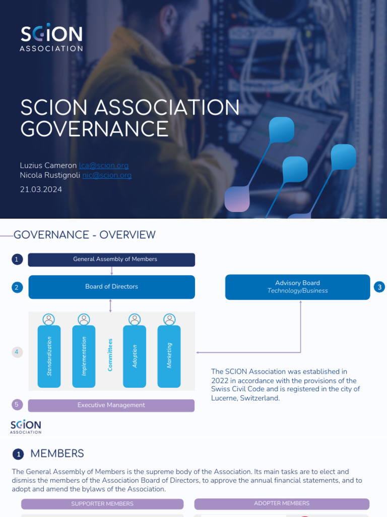 SCION Association Governance Overview | PDF | Board Of Directors | Business