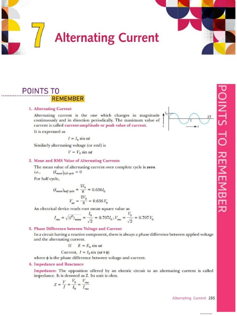 Alternating Current Physics Cbse Class 12 | PDF