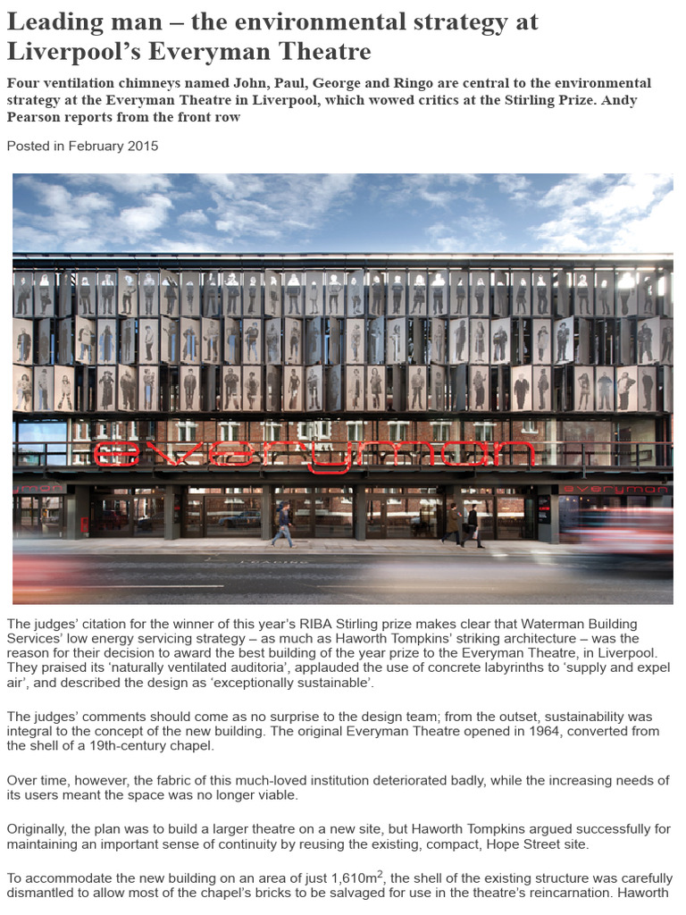 Everyman Theatre's Sustainable Design | PDF | Ventilation (Architecture ...