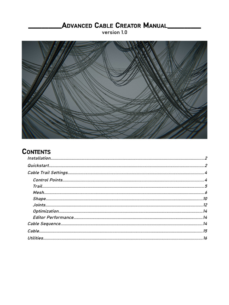 Advanced Cable Creator Manual | PDF | Shader | Texture Mapping