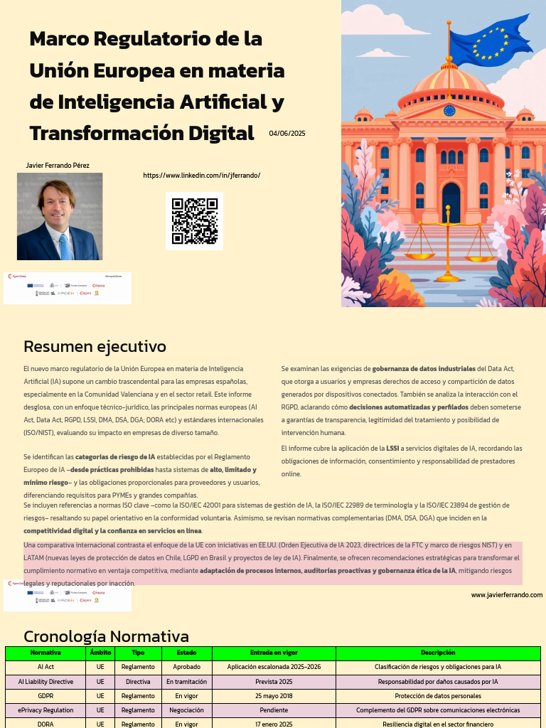 Marco Regulatorio de La Unión Europea e | PDF | Inteligencia artificial ...