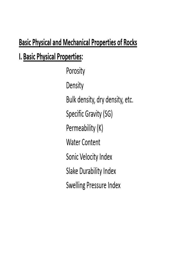 Physico Mechanical Propertes F Rocks | PDF | Strength Of Materials ...