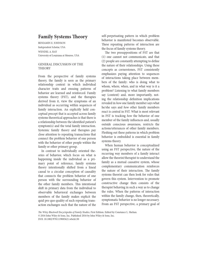 Understanding Family Systems Theory | PDF | Family Therapy | Systems Theory