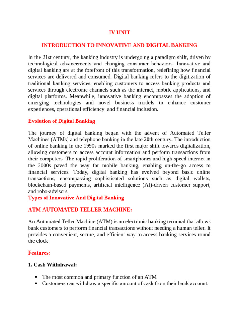 Innovative Digital Banking Overview | PDF | Credit Card | Debit Card