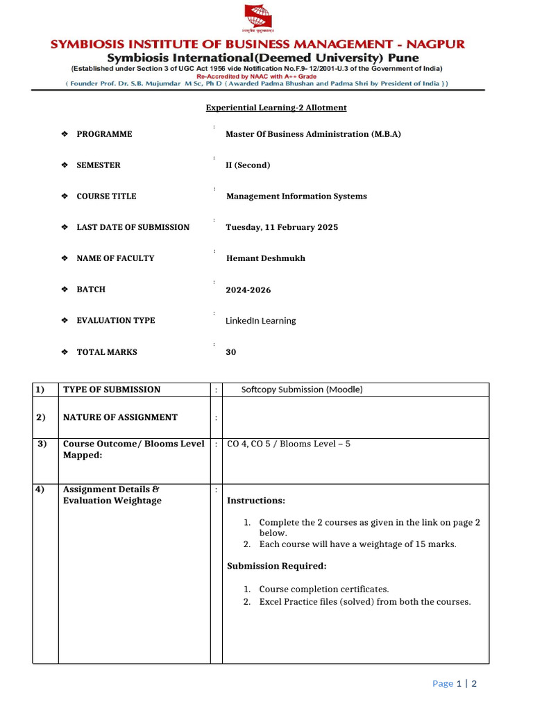 Assignment 2 - LinkedIn Learning Course | PDF