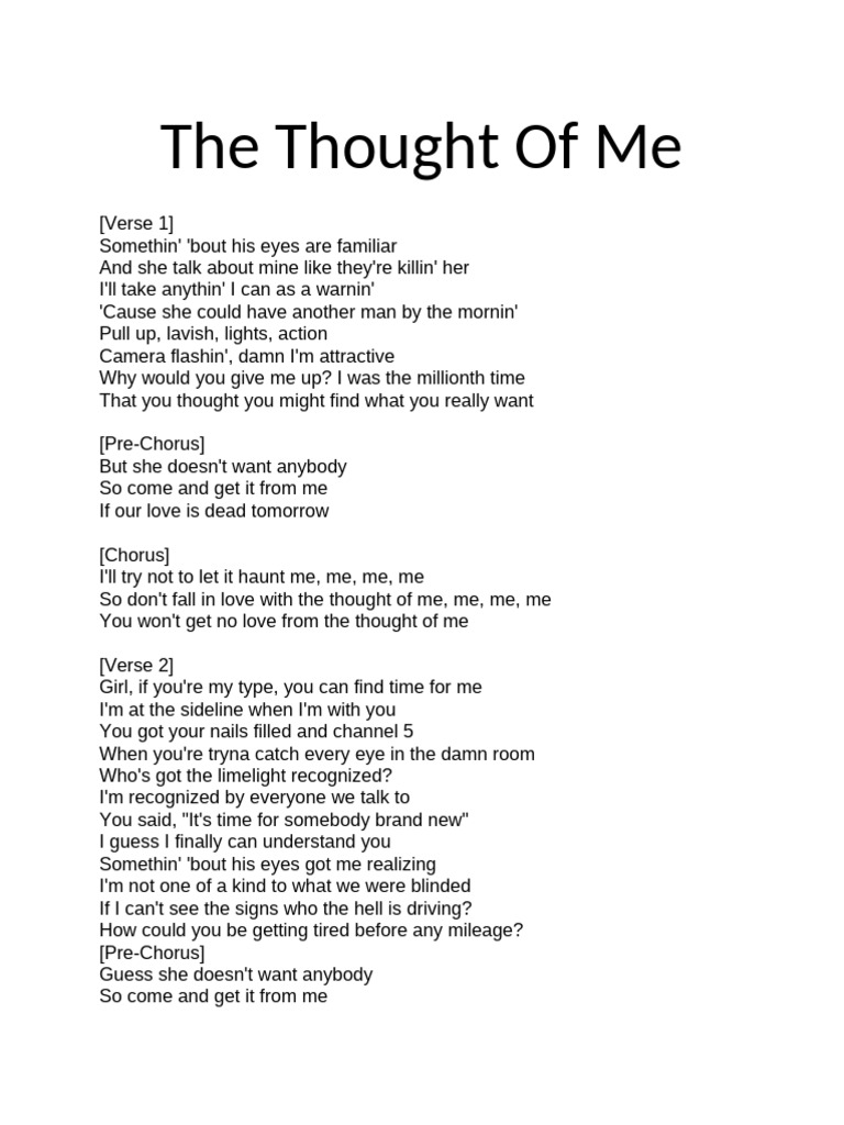 The Thought of Me | PDF