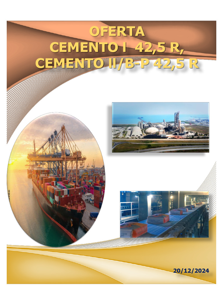 Oferta de Cemento 42,5 R y Precios CIF | PDF | Cemento | Materiales de ...