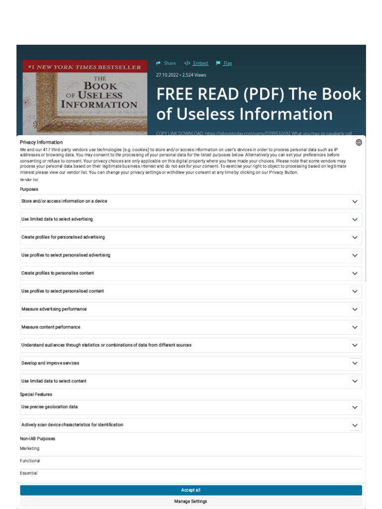 Free PDF: The Book of Useless Info | PDF | Http Cookie | Privacy