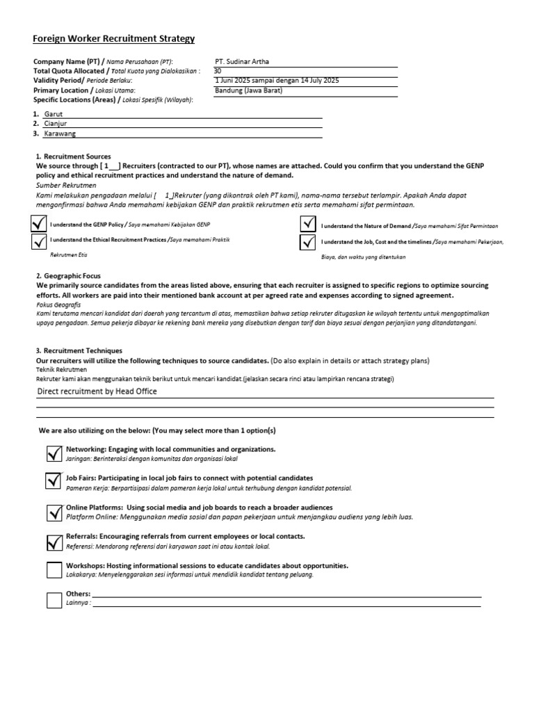 FWRS FORM FINAL Sourcing Strategies | PDF