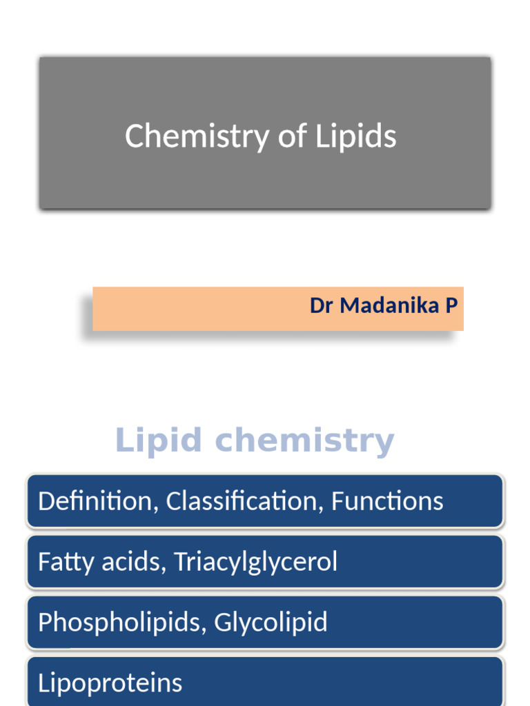 Lipid Chemistry: Types and Functions | PDF | Lipid | Lipoprotein