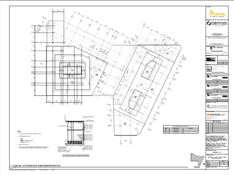 Mat Foundation Shear Reinforcing Plan | PDF