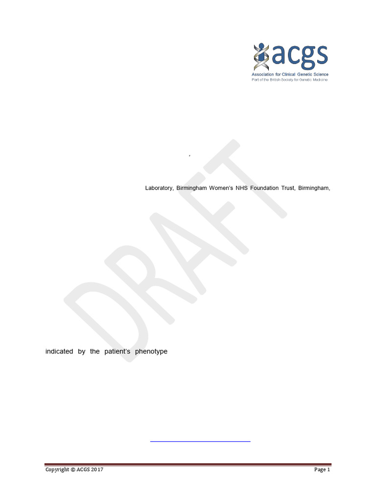 ACGS 2024 Variant Classification Guidelines | PDF | Gene | Mutation