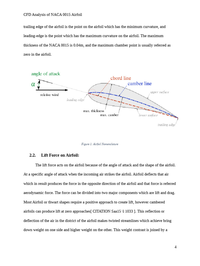 CFD Analysis of NACA 0015 Airfoil Lift | PDF